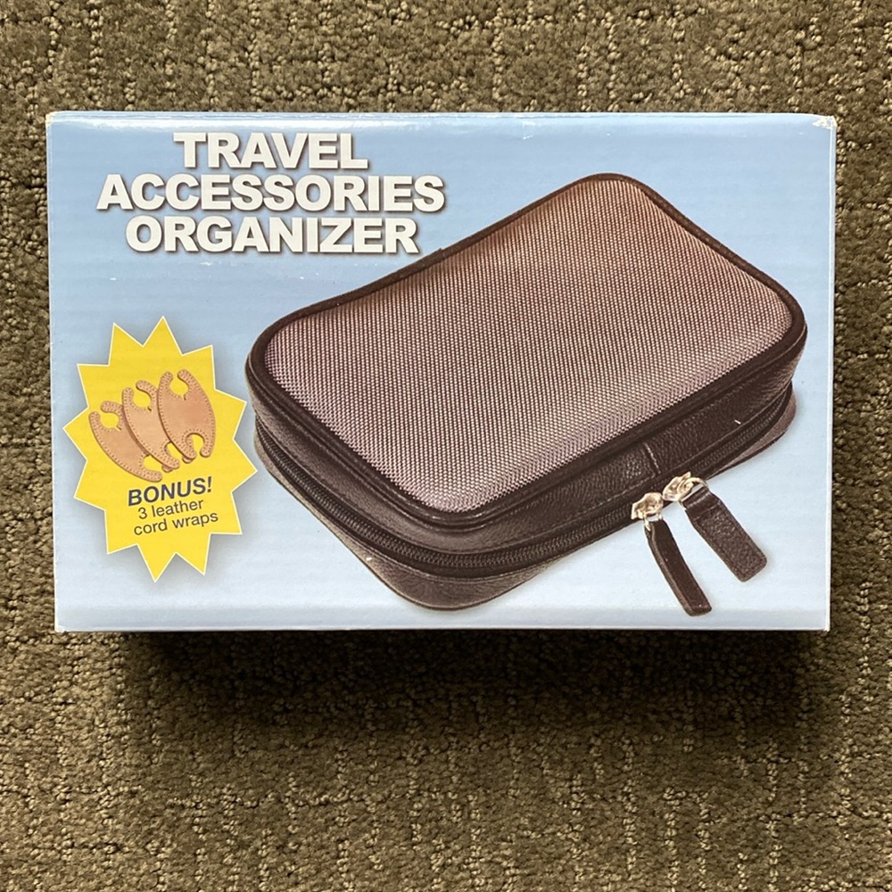 Travel Accessories Organizer, NEW in box. Silver gray. Original price $45